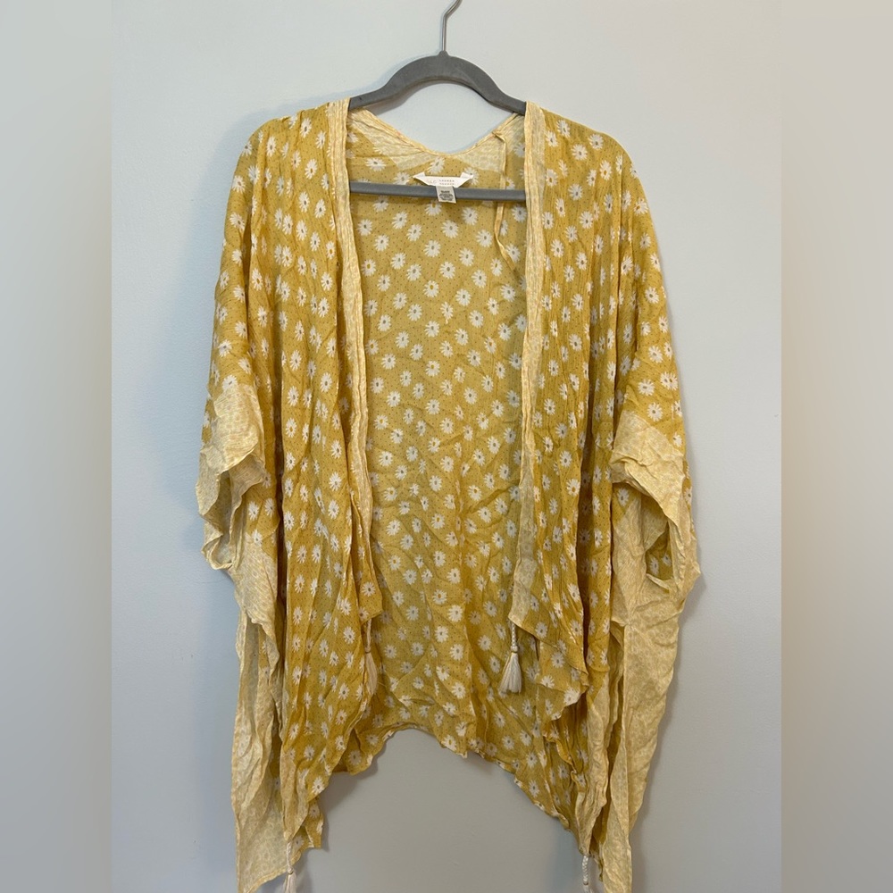 Lauren Conrad yellow shawl kimono